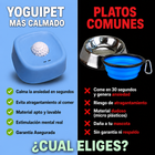 Plato lamedor antiestrés YoguiPet celeste para perros con bolita giratoria