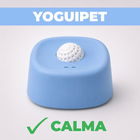 Plato lamedor antiestrés YoguiPet celeste para perros con bolita giratoria